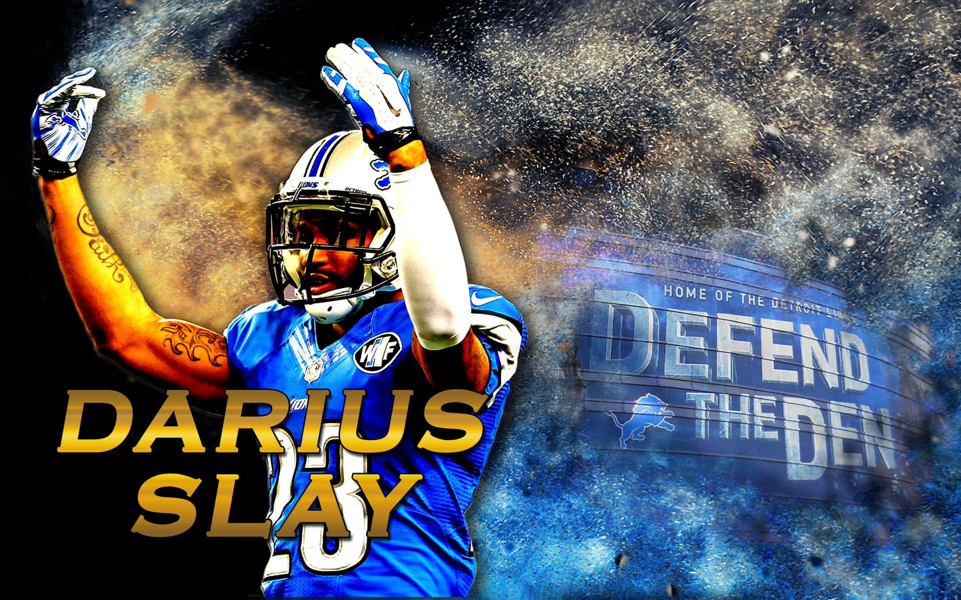 Darius Slay American Football Detroit Lions Digital Art Background