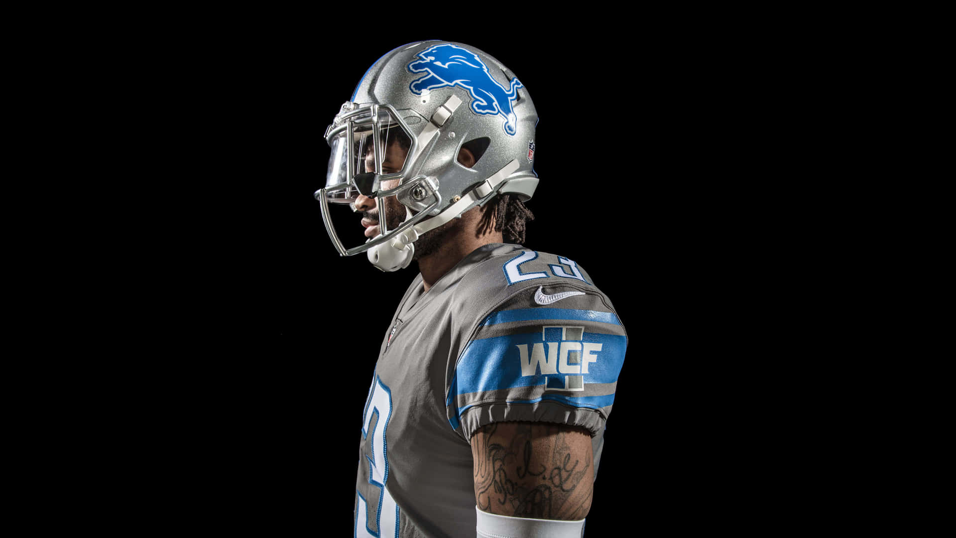 Darius Slay Detroit Lions Side Profile Photography Background