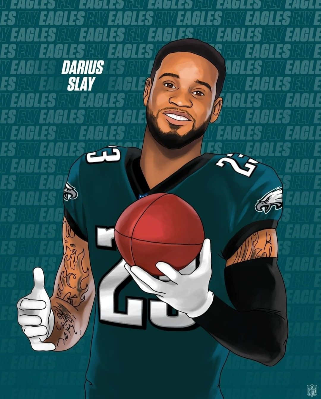 Darius Slay Football Player Illustration Art Background