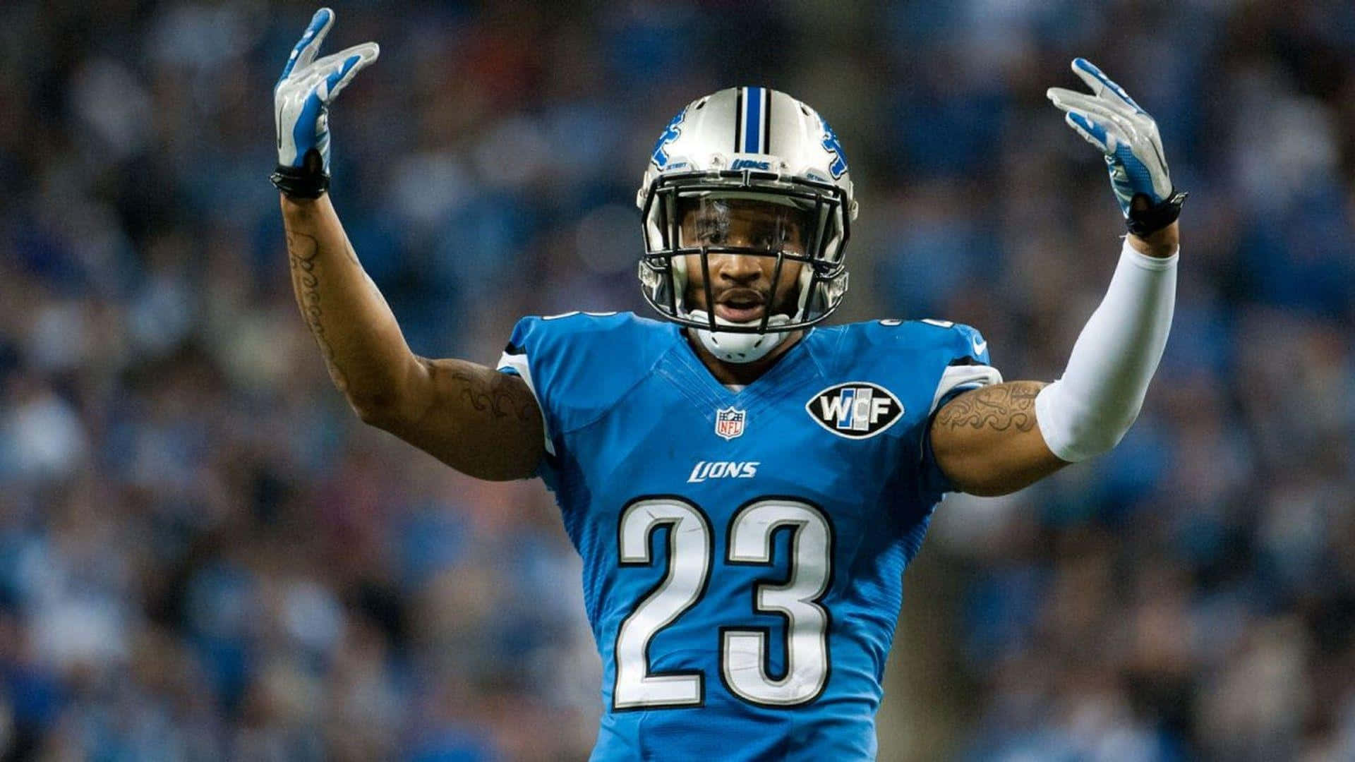 Darius Slay Hyping Crowd Football Photography Background
