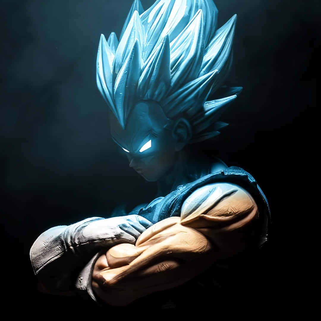 Dark 1080x1080 Vegeta Blue Digital Illustration Background
