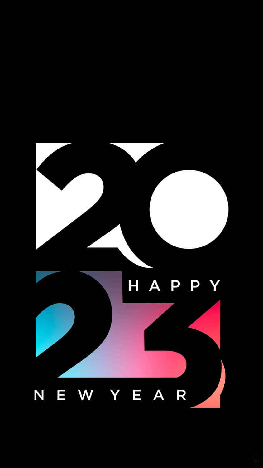 Dark 2023 Happy New Year Phone Background