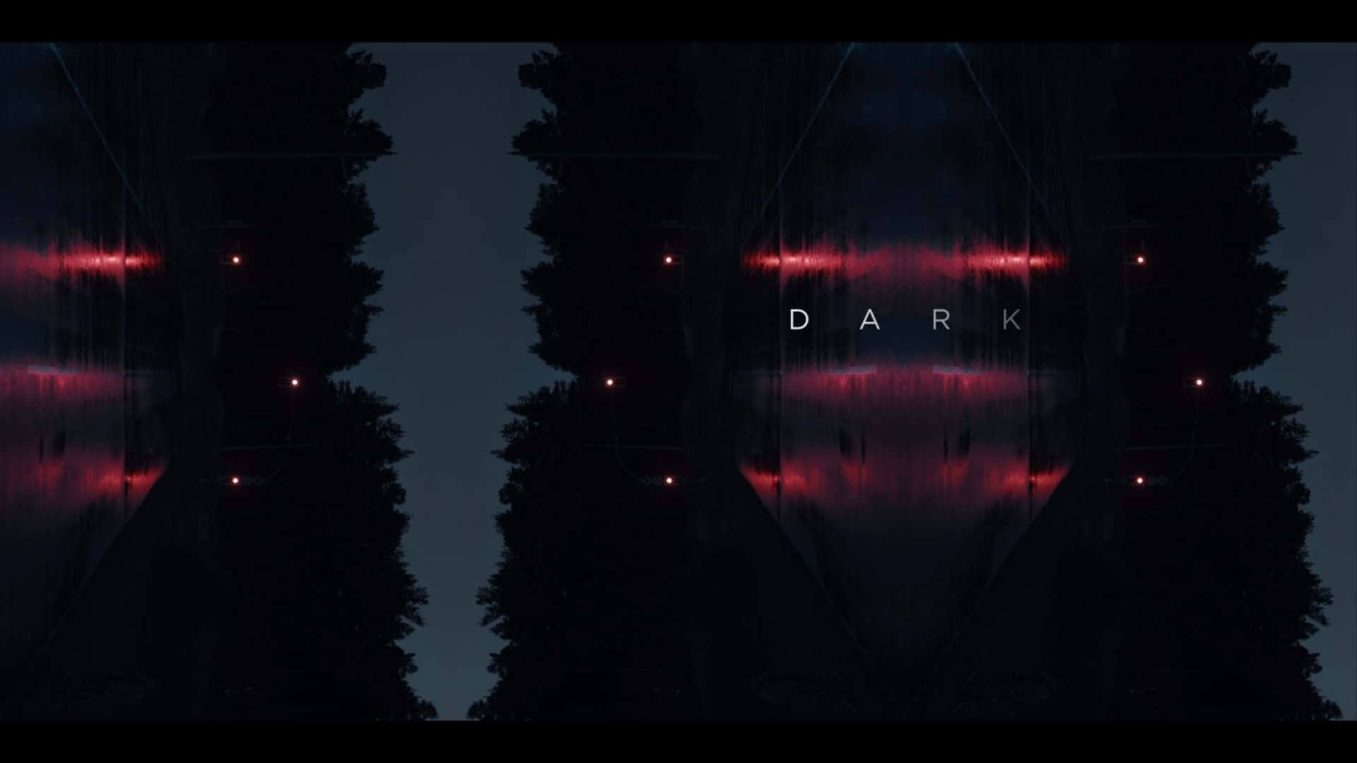 Dark - A Dark Forest With Red Lights Background