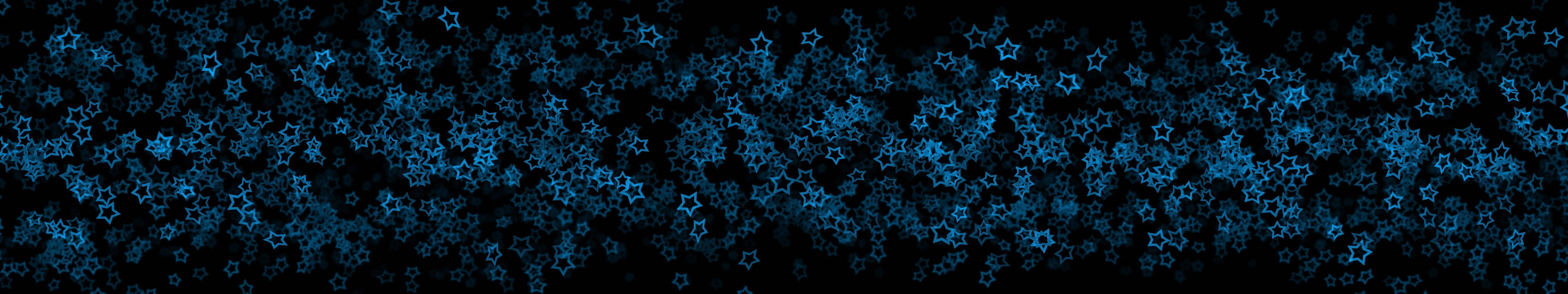 Dark Abstract Blue Star Confetti Background