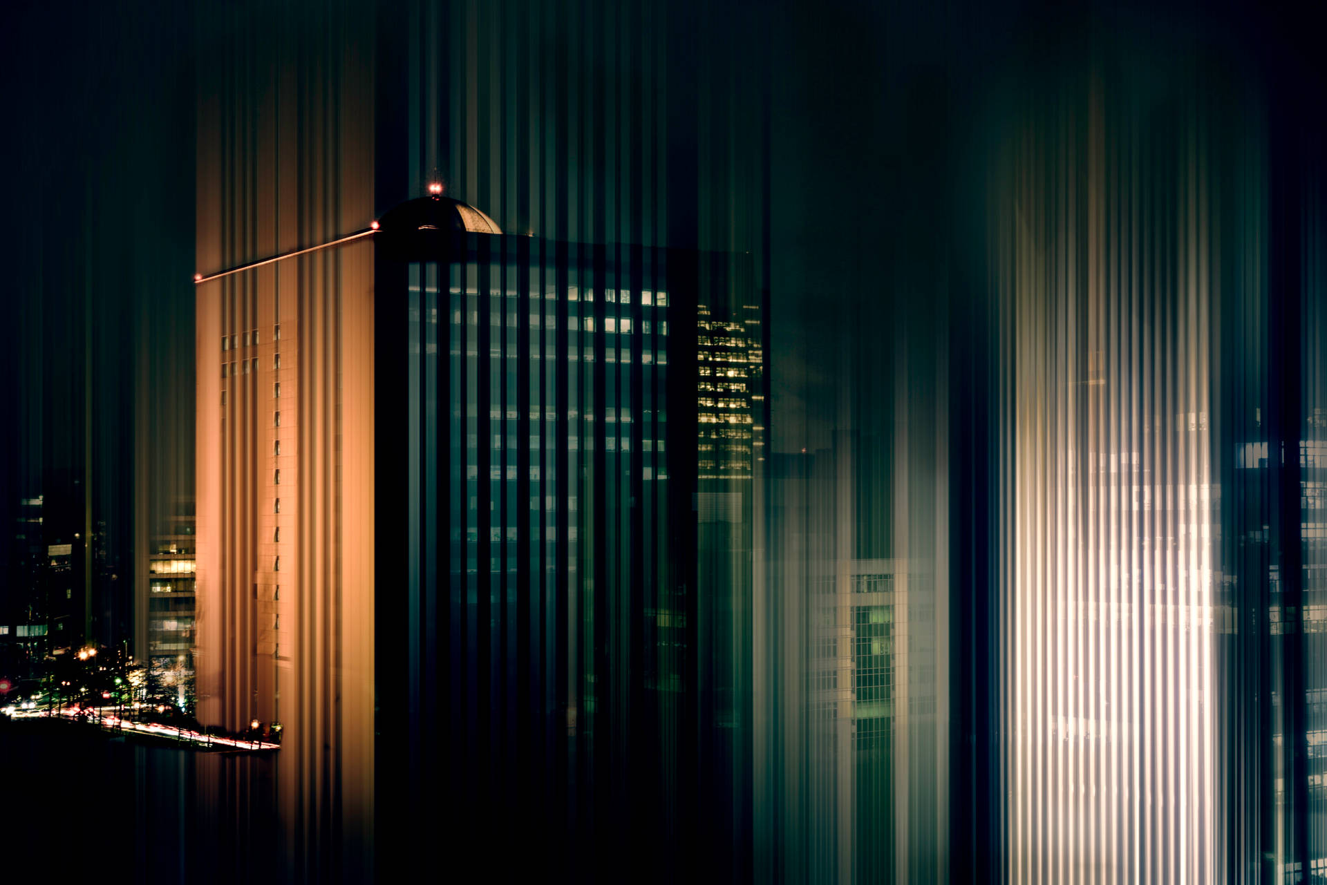 Dark Abstract Of City Buildings Background