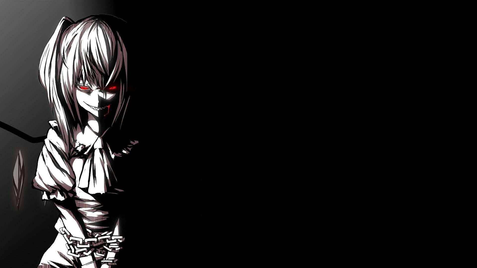 Dark Aesthetic Anime Pfp Grinning Girl Background