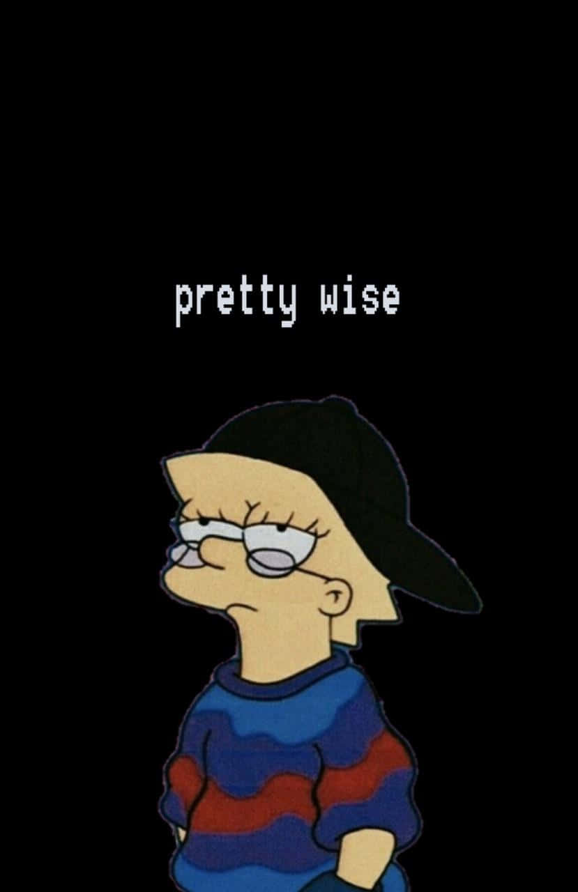 Dark Aesthetic Cartoon Pretty Wise Lisa Background