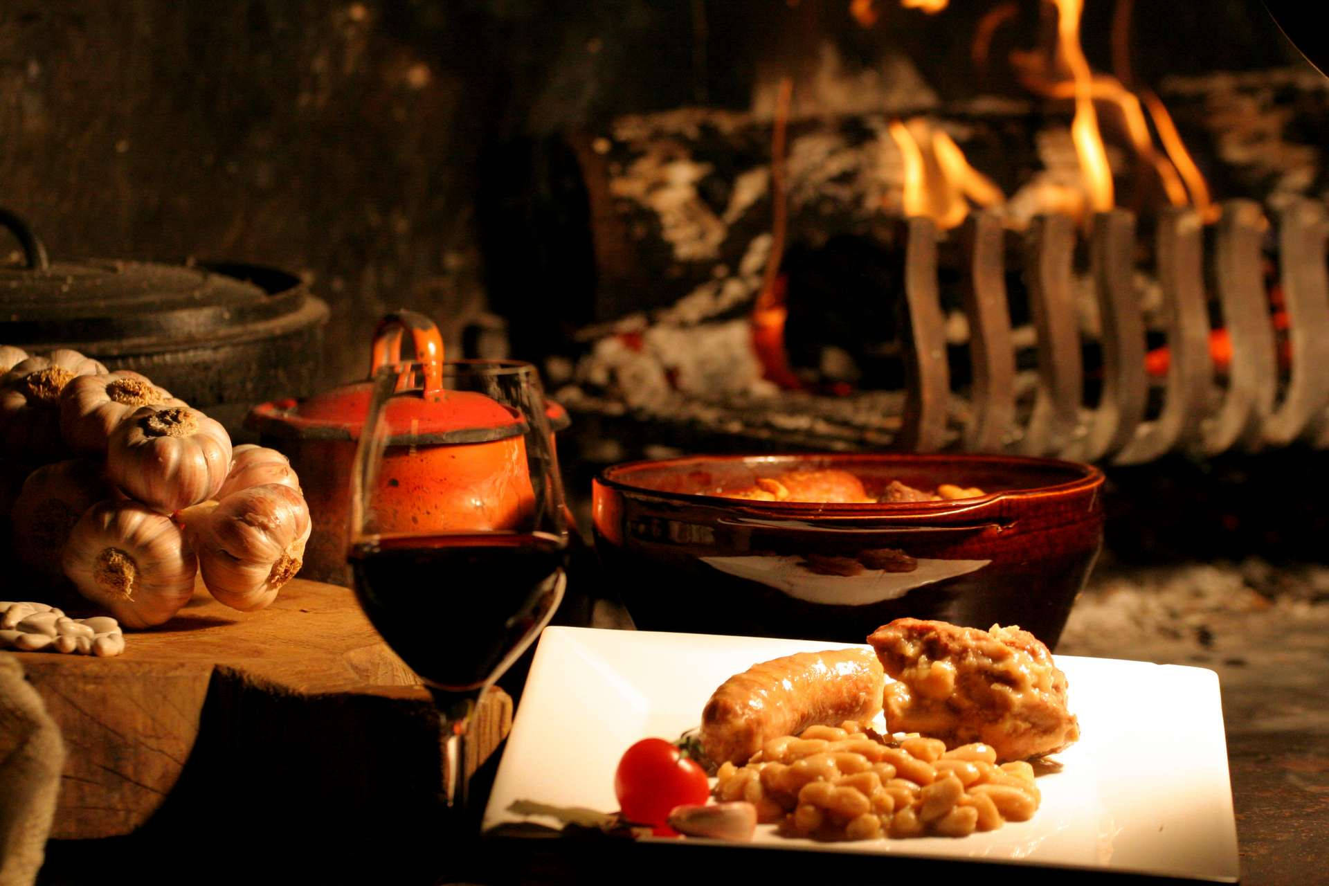 Dark Aesthetic Cassoulet French Dish Background