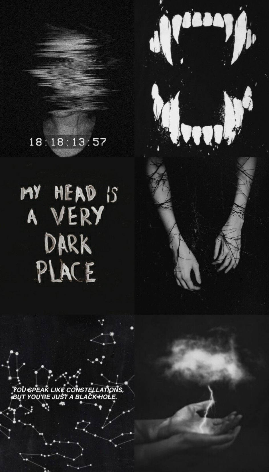 Dark Aesthetic Creepy Collage Background
