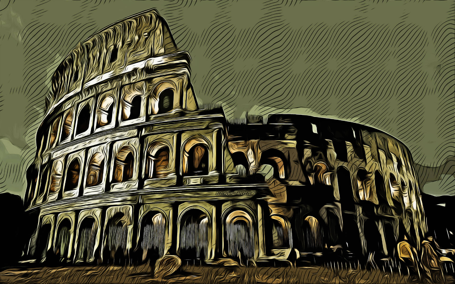 Dark Aesthetic Roman Colosseum Desktop