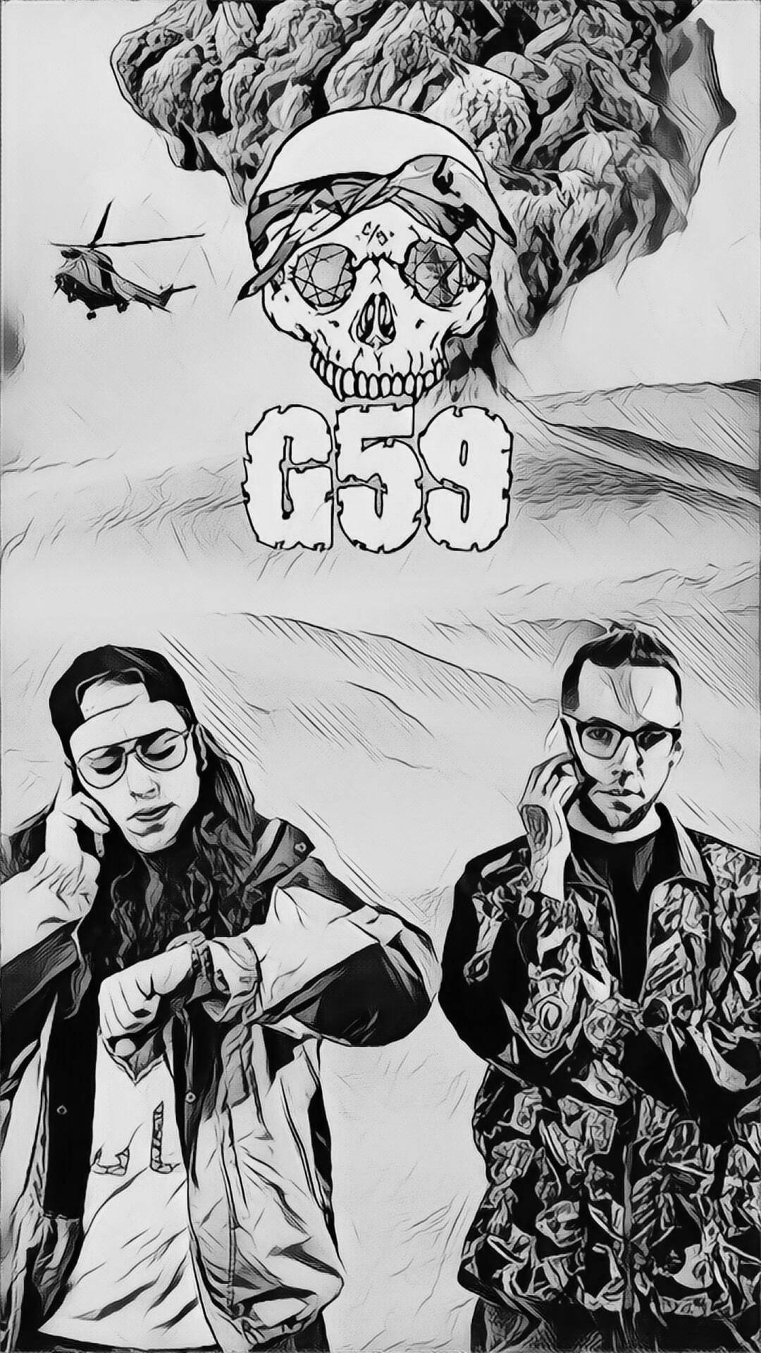 Dark Aesthetics - The Suicideboys In Striking Black And White Vector Art Background
