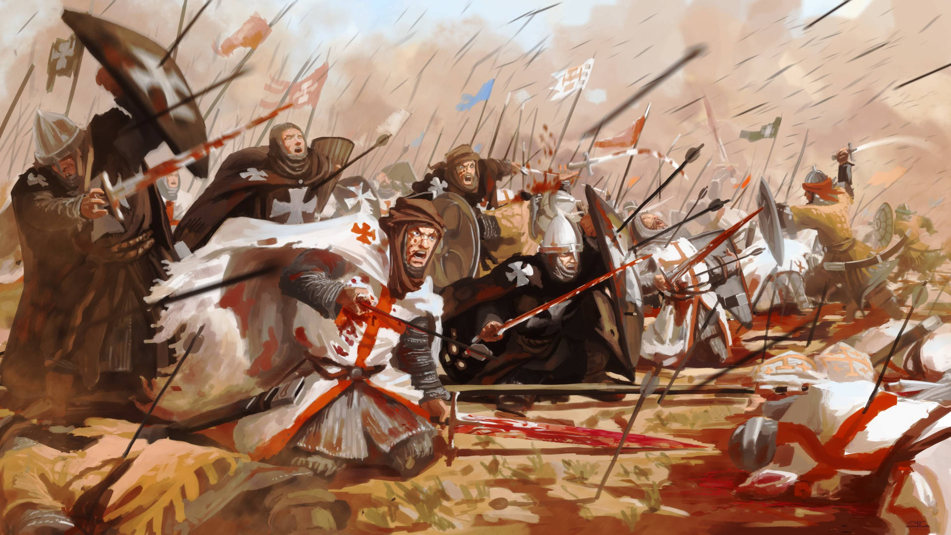 Dark Ages Bloody Clash War Background