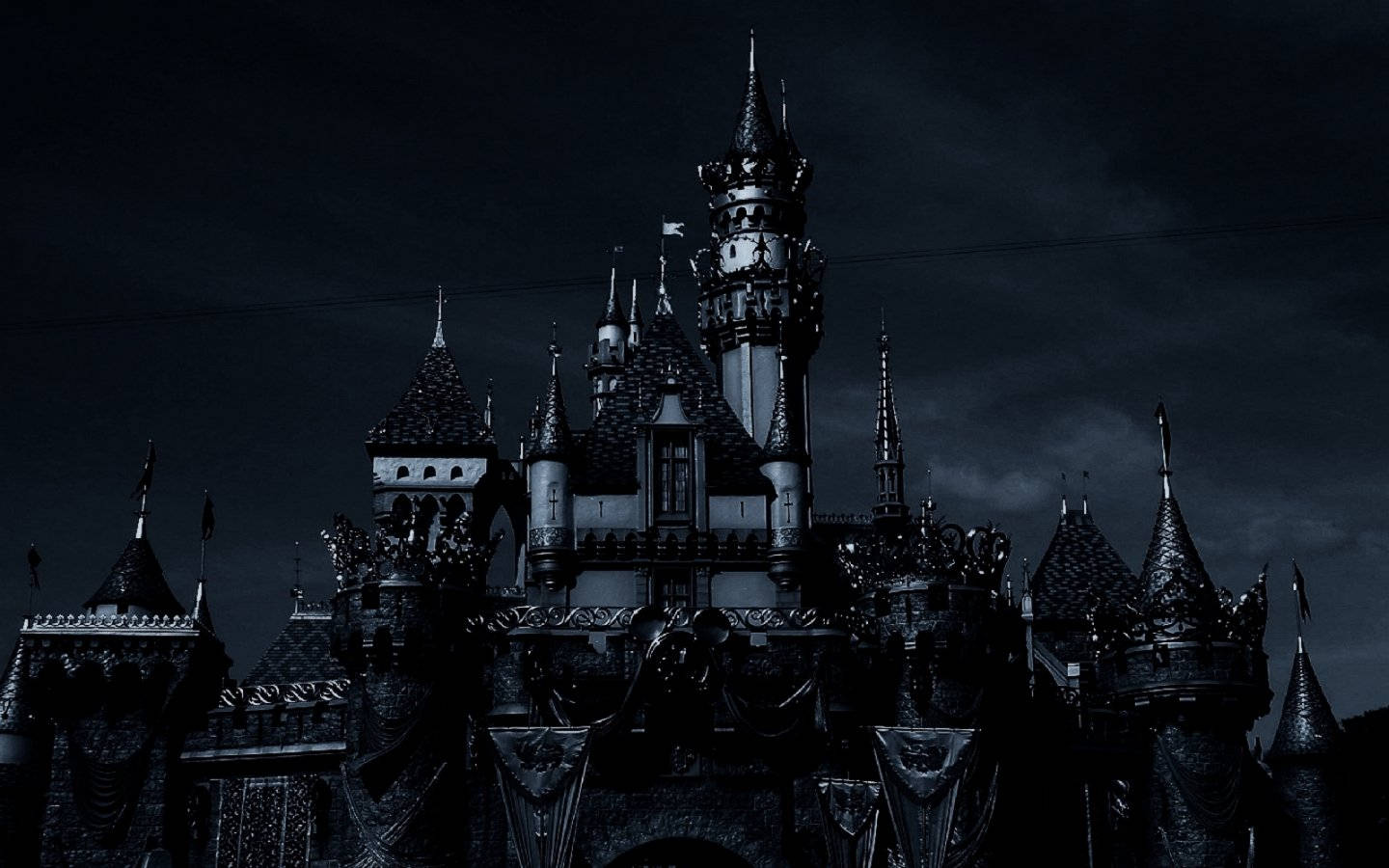 Dark Ages Castle At Night Background