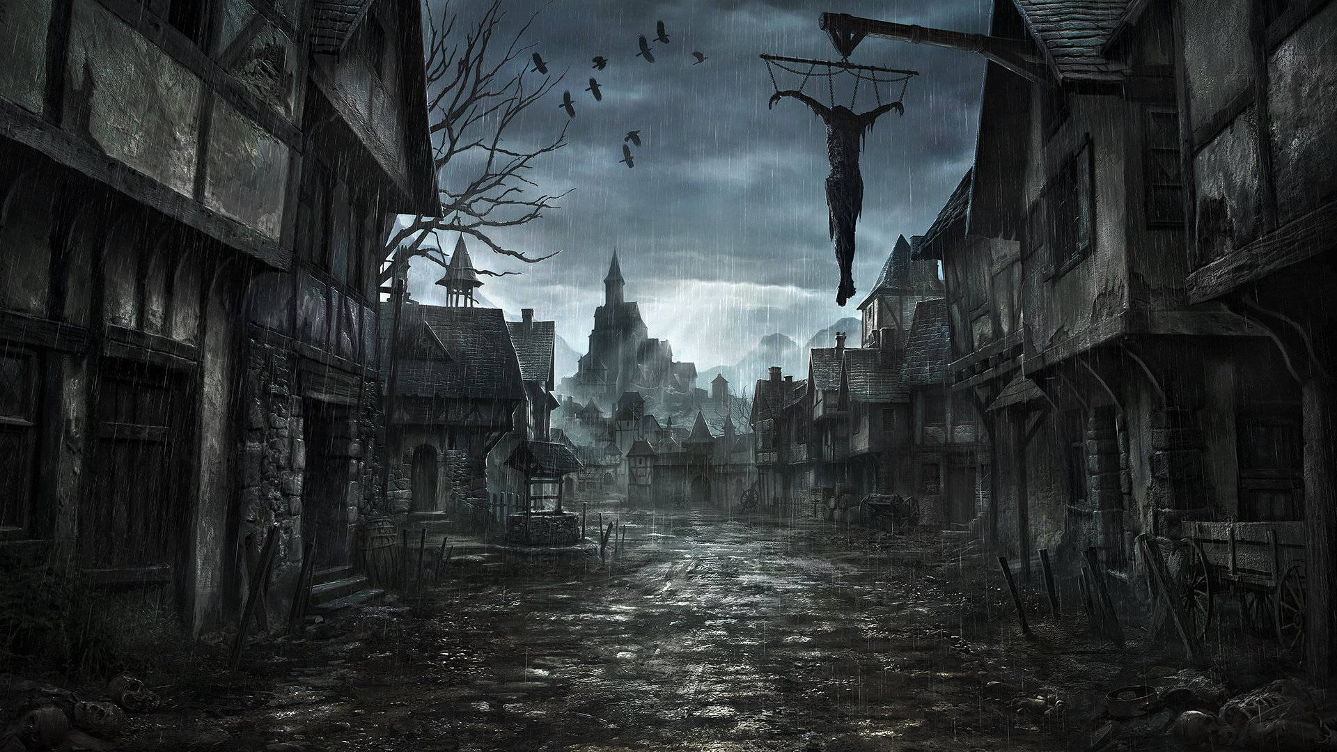 Dark Ages Haunted City Background