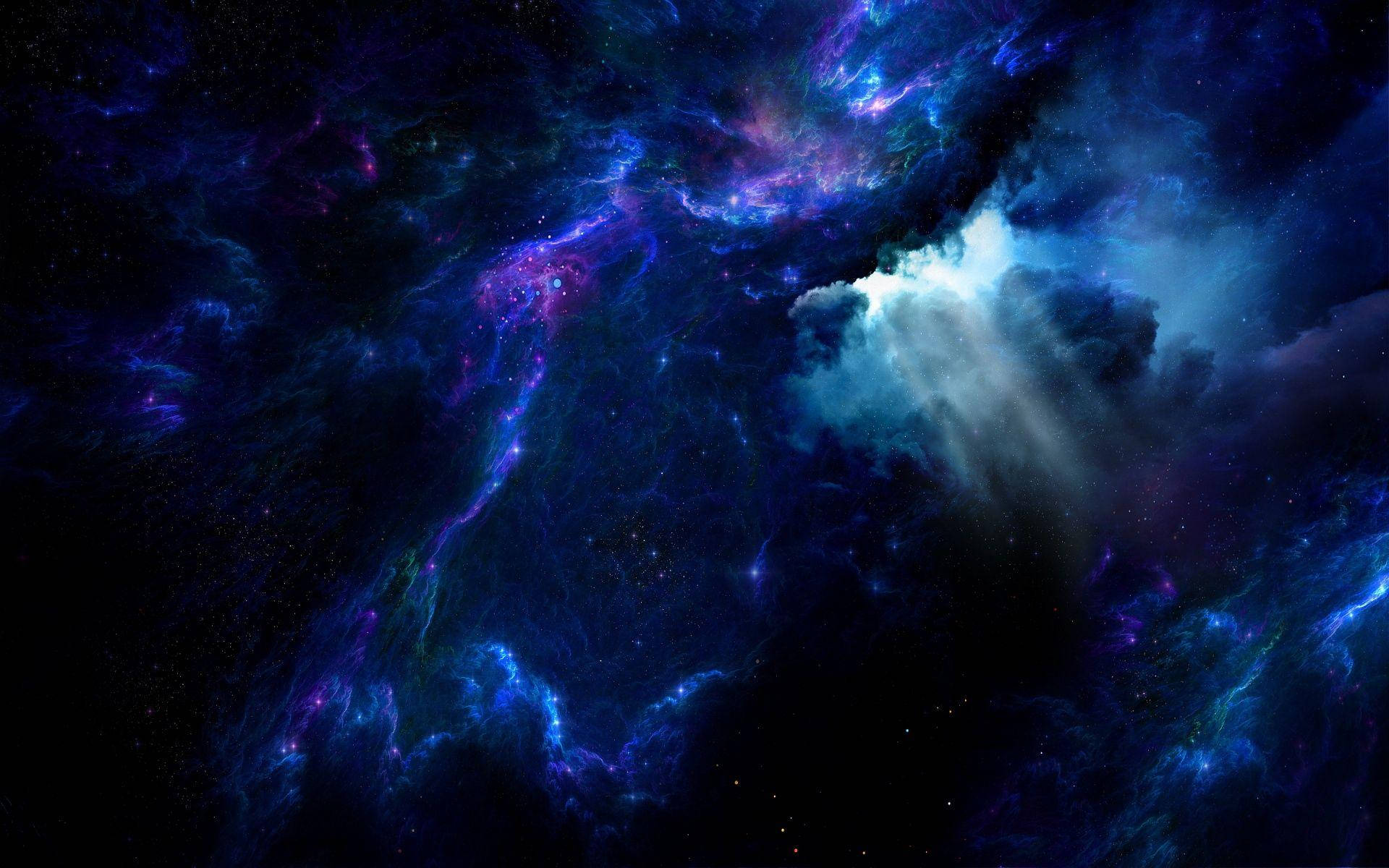Dark And Blue Galaxy Background