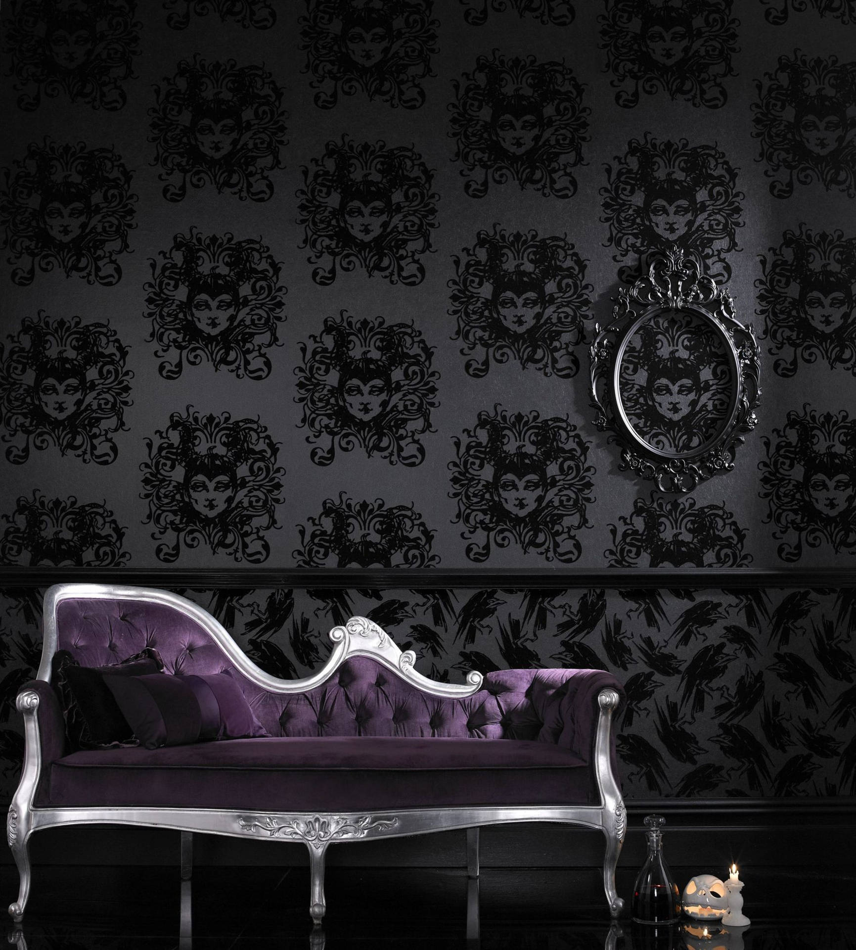 Dark And Decadent Gothic Living Room Background