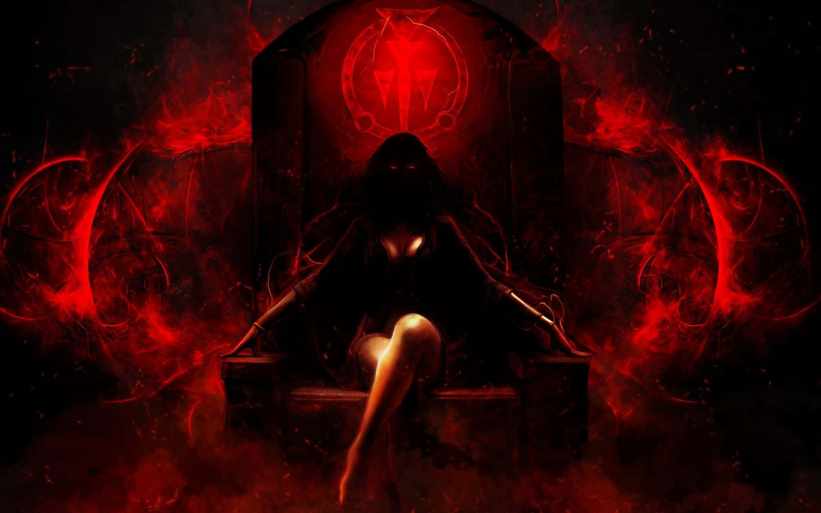 Dark And Fiery Anime Scene Background