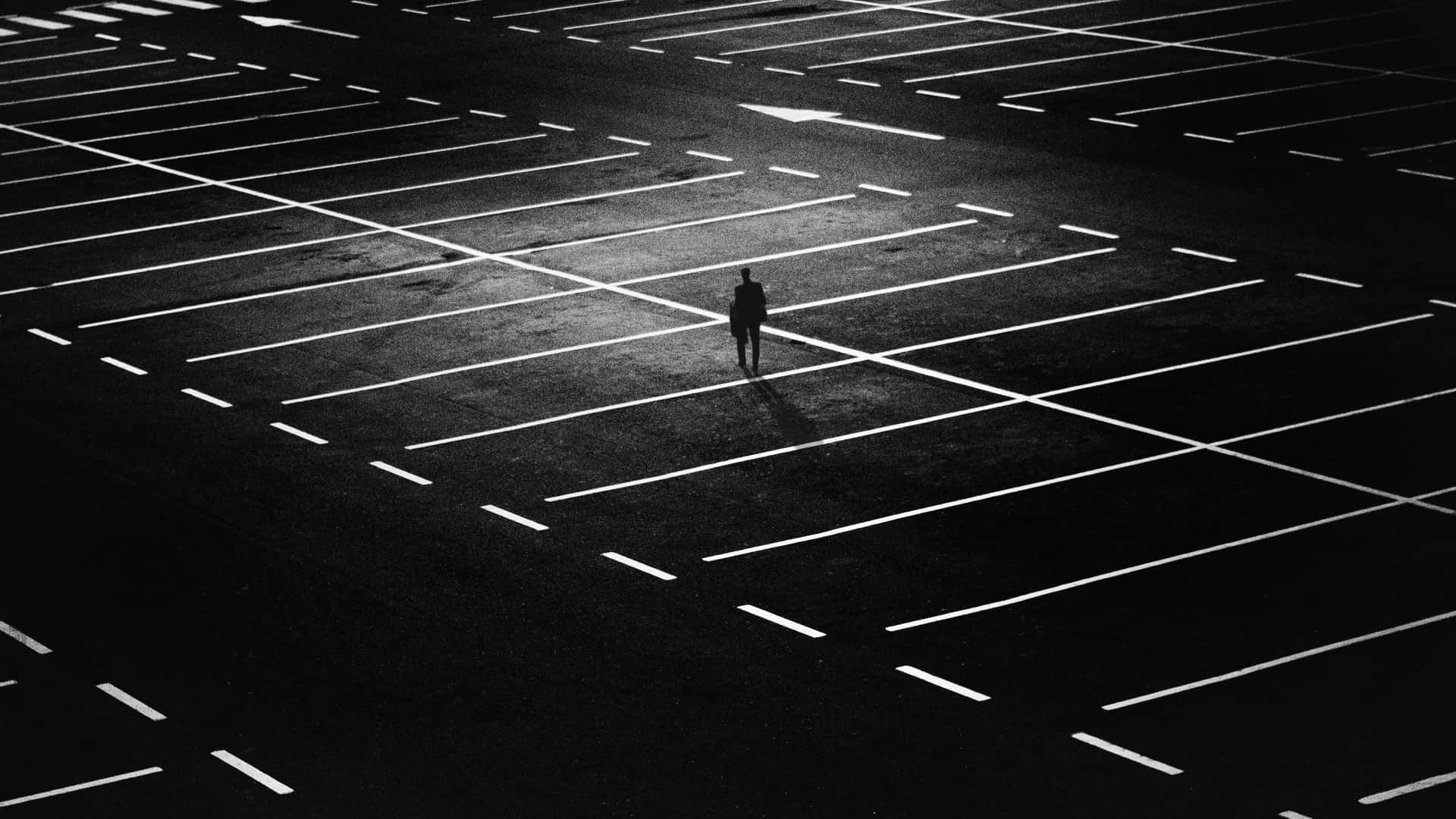 Dark And Lonely Parking Lot Background