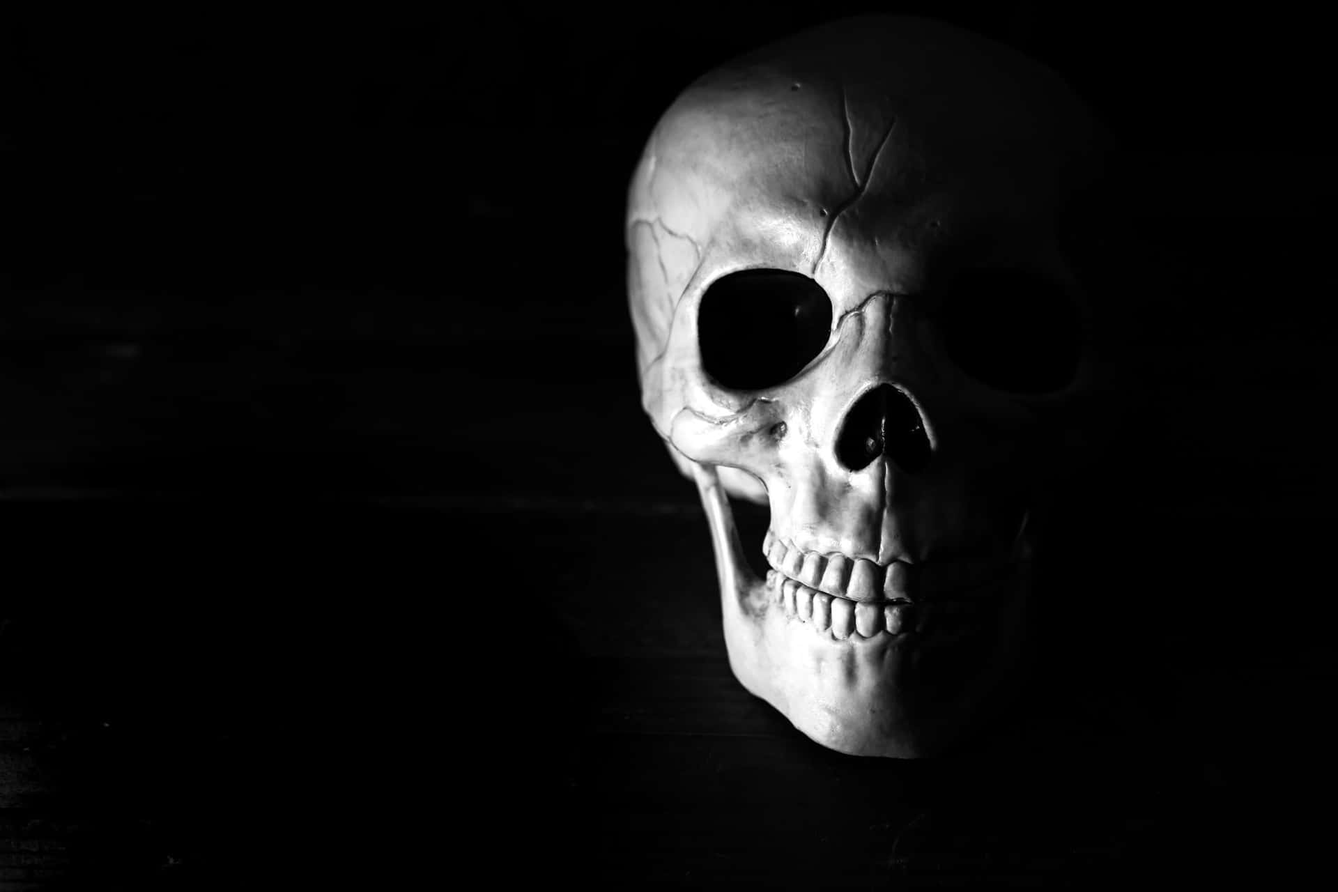 Dark And Mysterious Black Skeleton Background