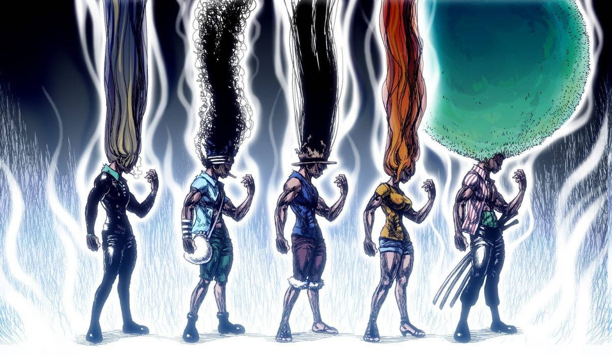 Dark And Mysterious Worlds Collide In One Piece And Hunter X Hunter Background