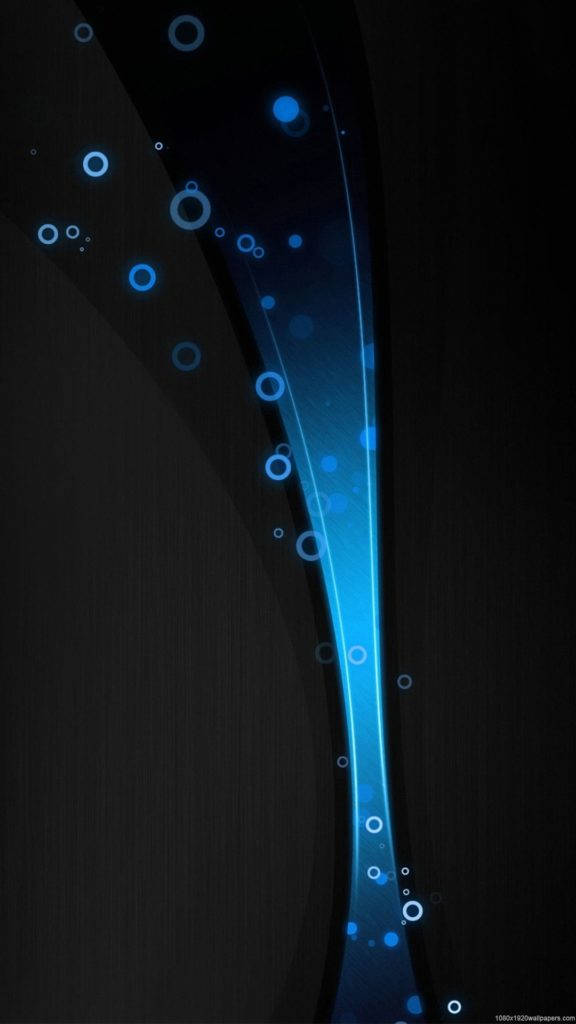 Dark Android Blue Curves And Bubbles Background