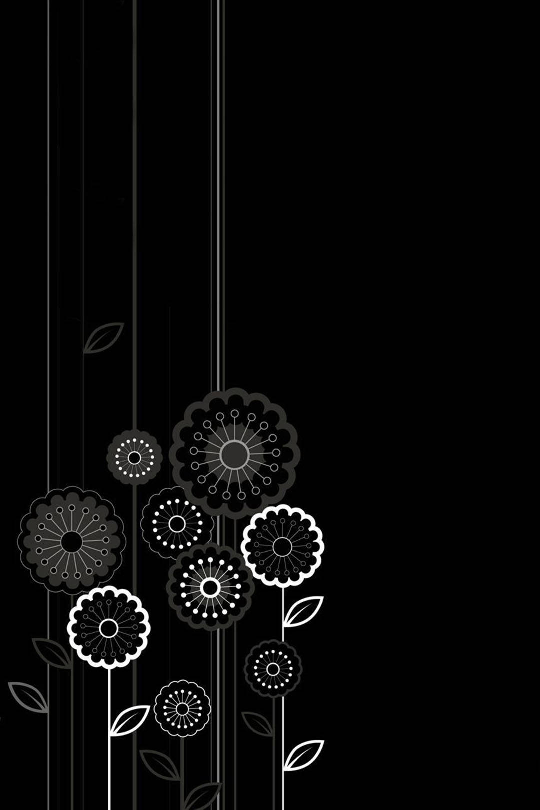 Dark Android Cartoon Floral Design Background