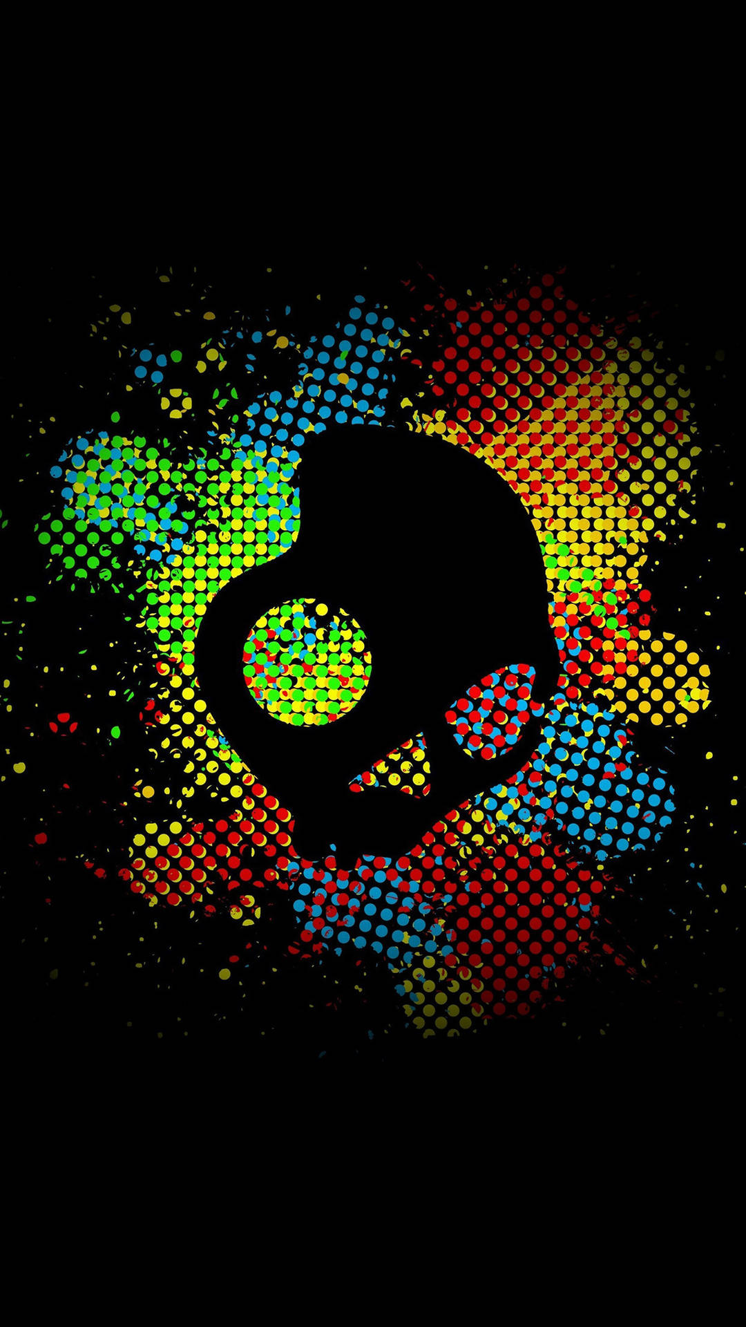 Dark Android Colorful Skull Art Background