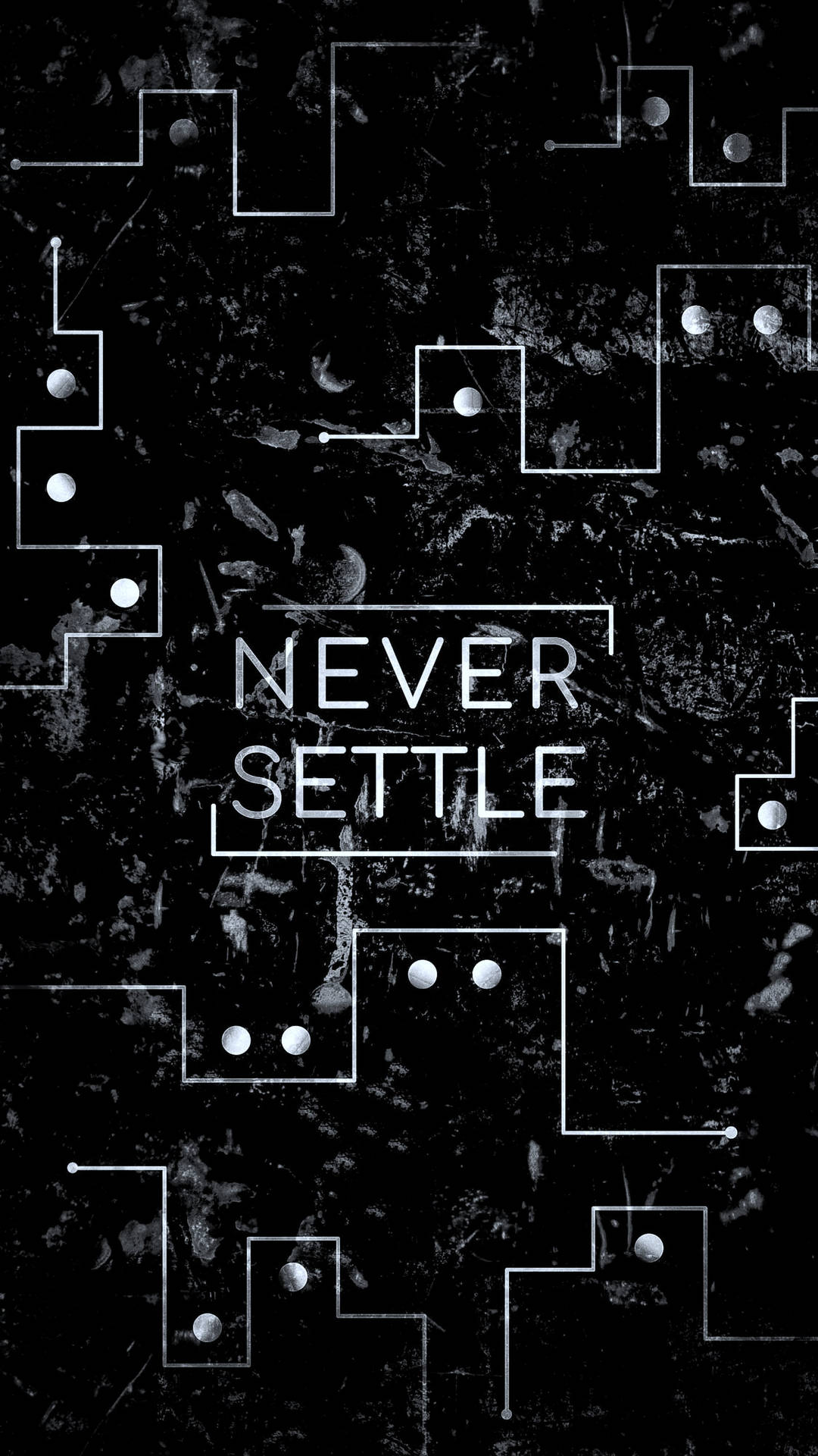 Dark Android Never Settle Quote Background
