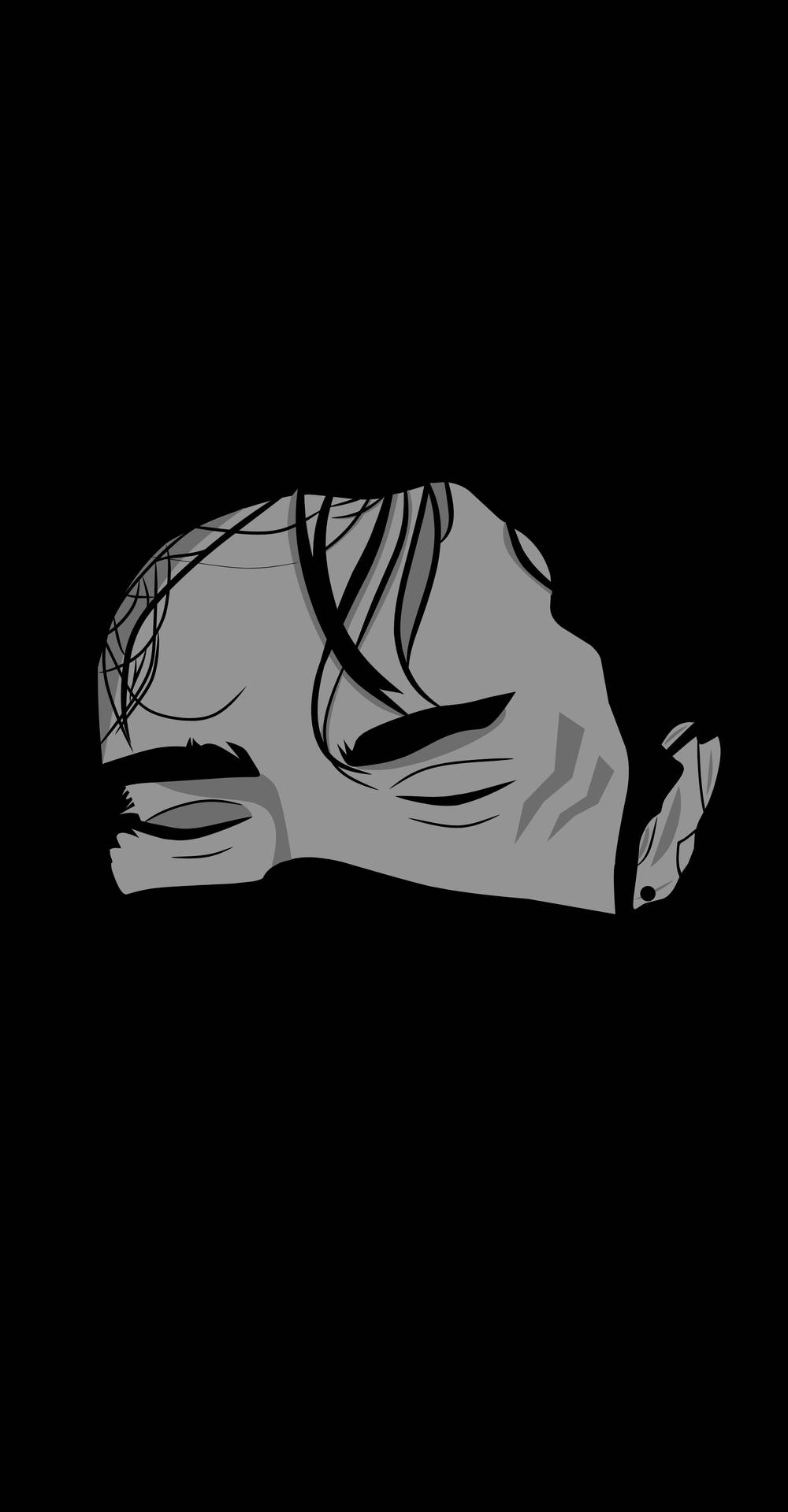 Dark Android Sad Boy Illustration Background