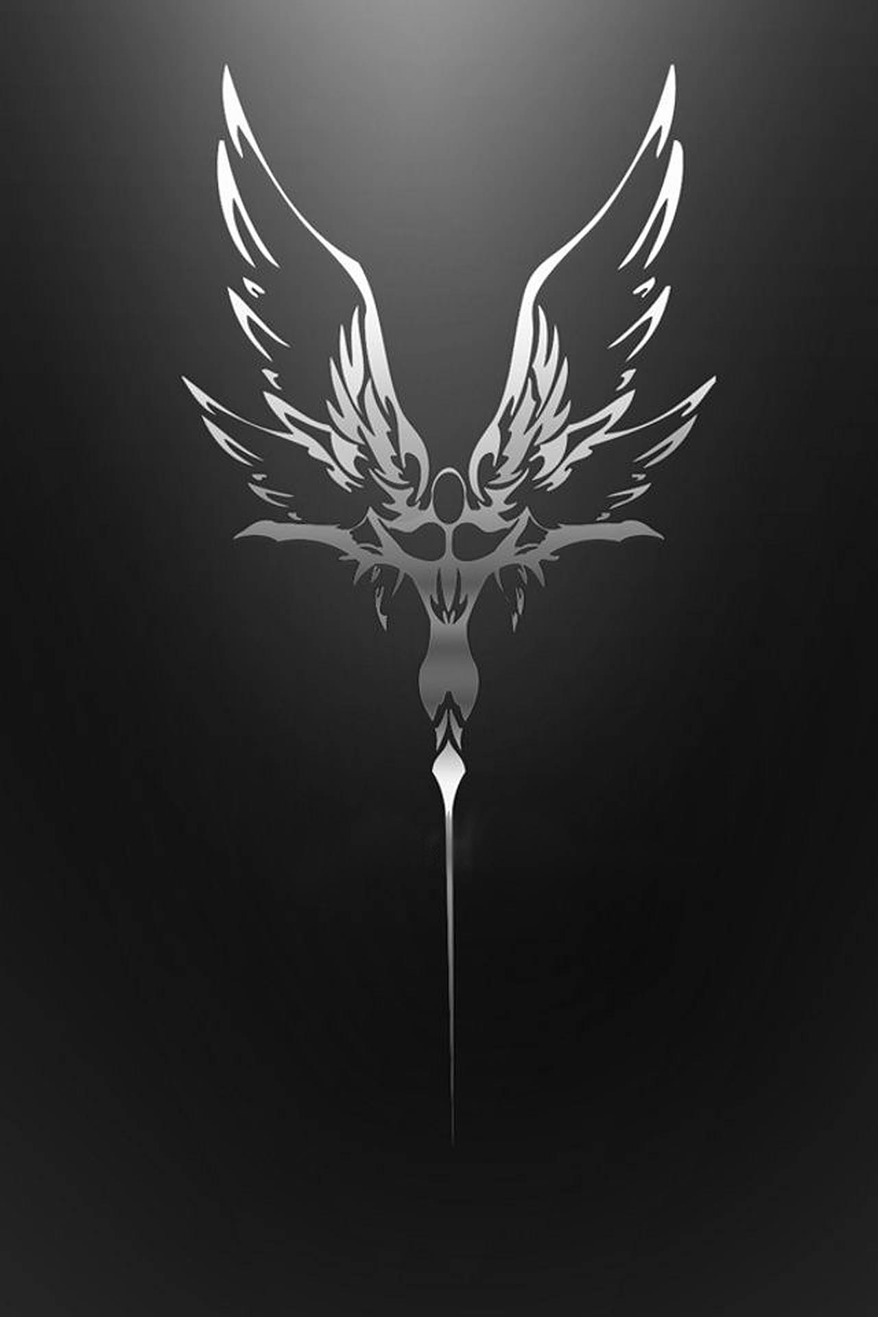 Dark Angel Silver Logo Background