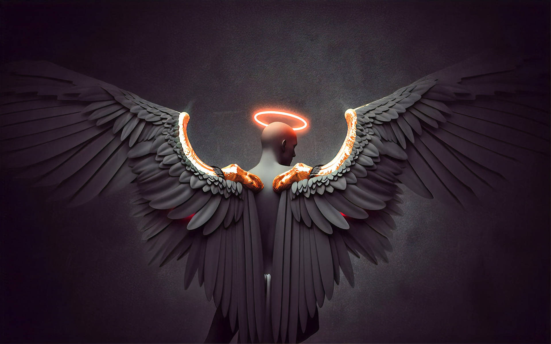 Dark Angel Wings Background