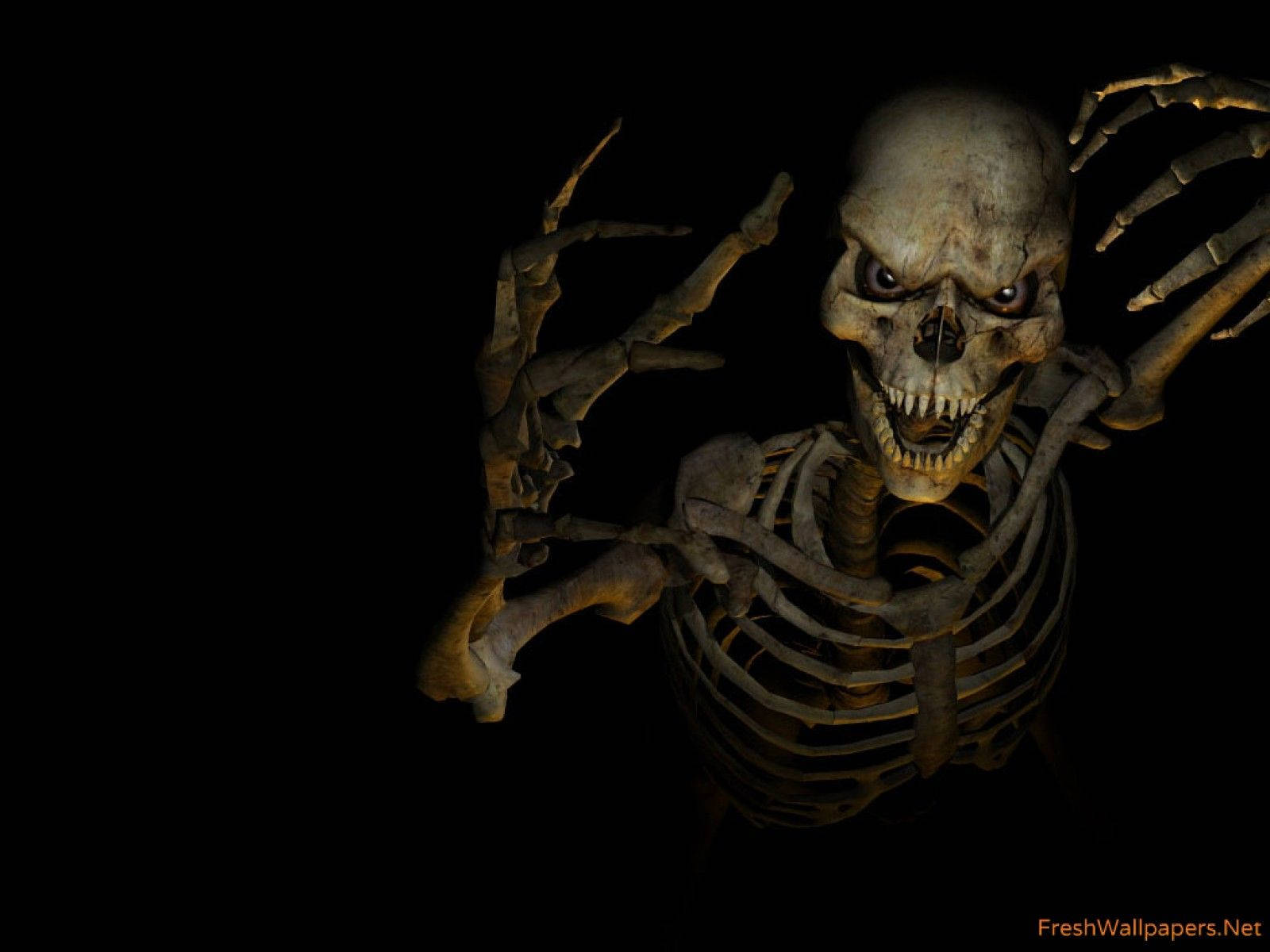 Dark Angry Skeleton Background