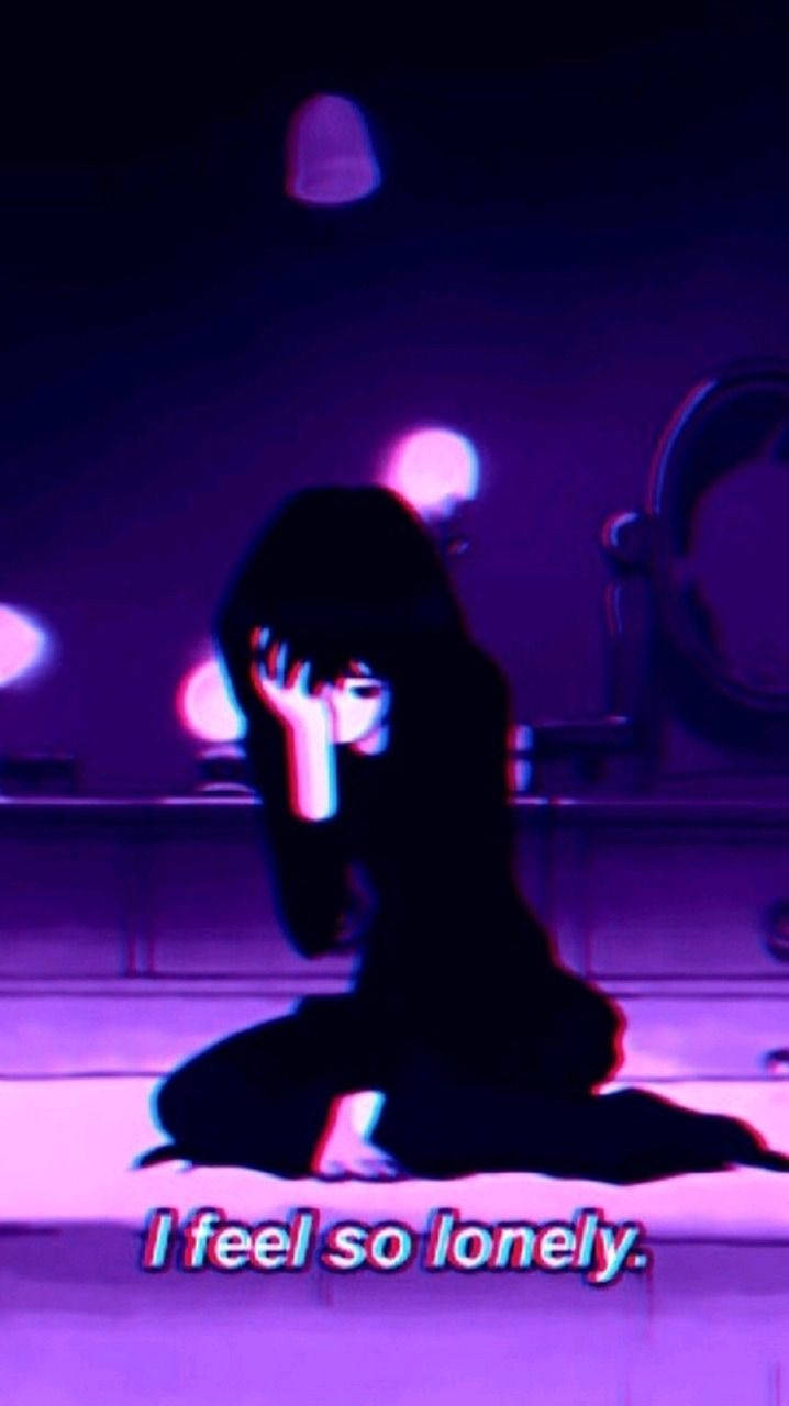 Dark Anime Aesthetic Lonely Girl Background