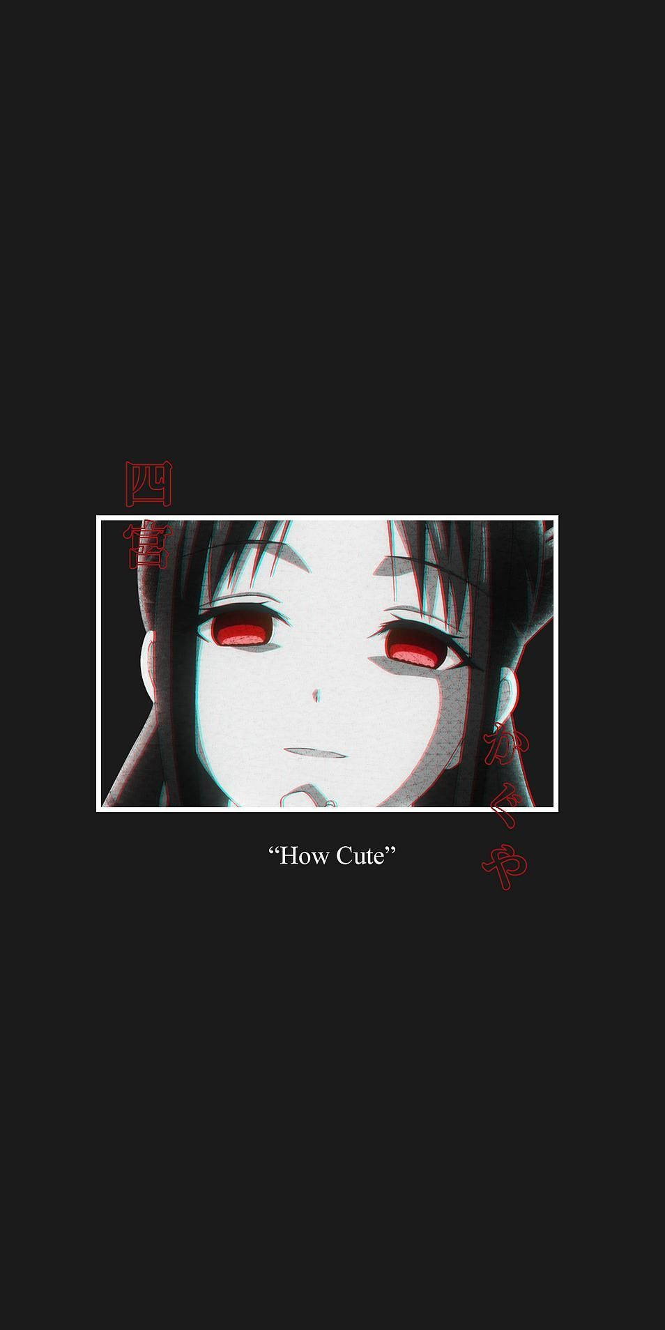 Dark Anime Aesthetic Red-eyed Girl Background