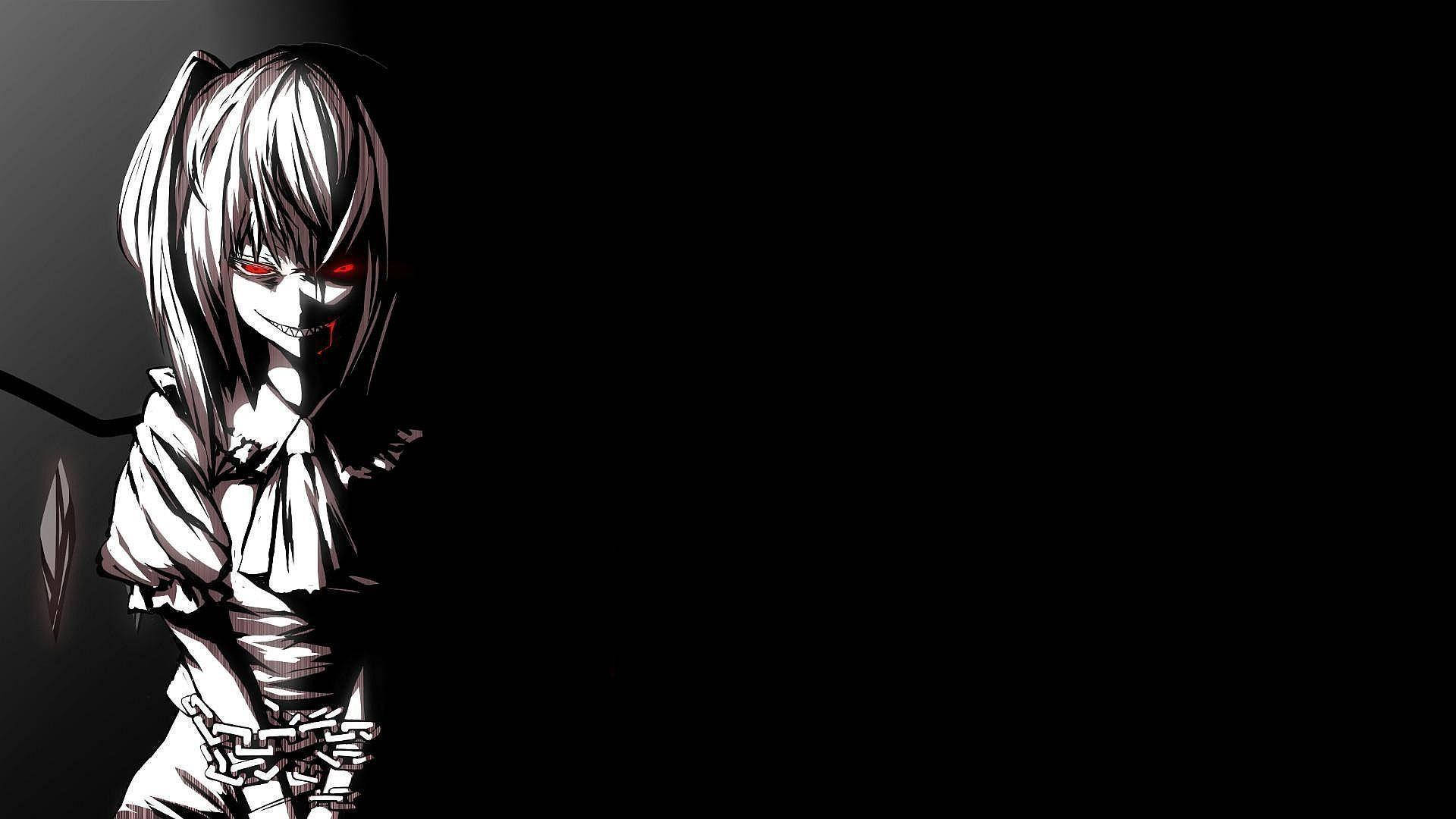 Dark Anime Chained Girl Background