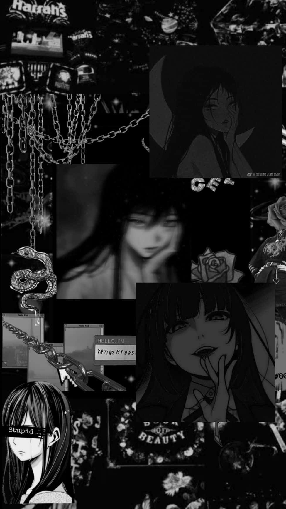 Dark Anime Collage Aesthetici Phone Wallpaper