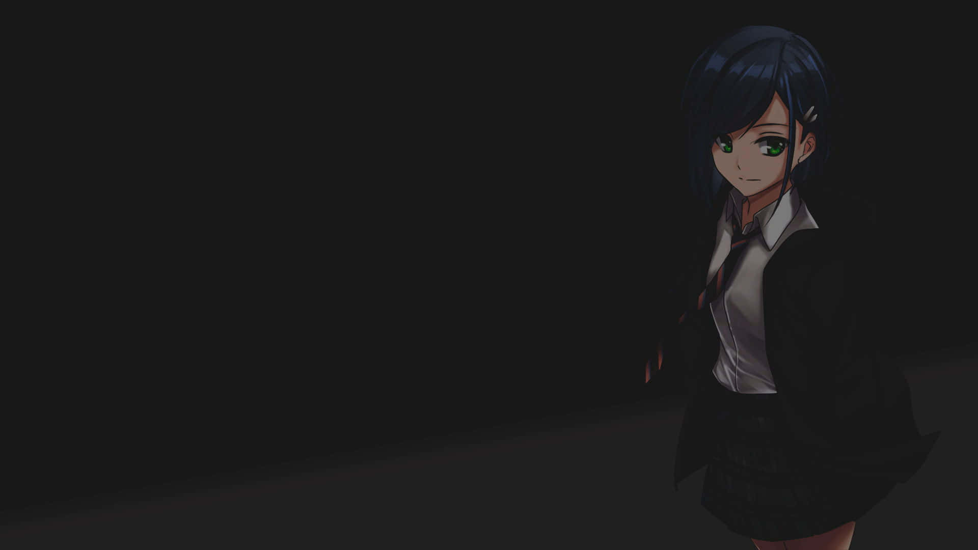 Dark Anime Girl With Big Eyes Background