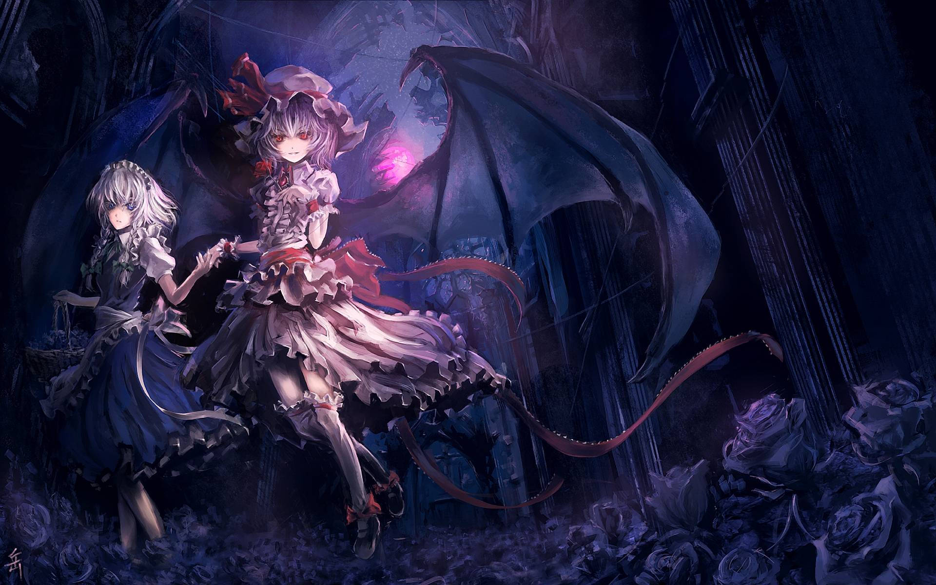Dark Anime Gothic Dragon Maids Background