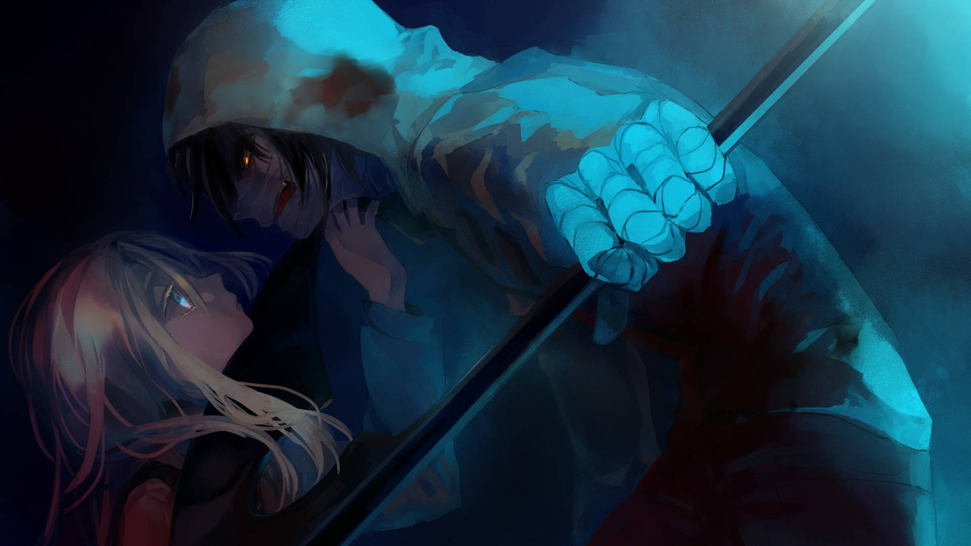Dark Anime Rachel And Isaac Background