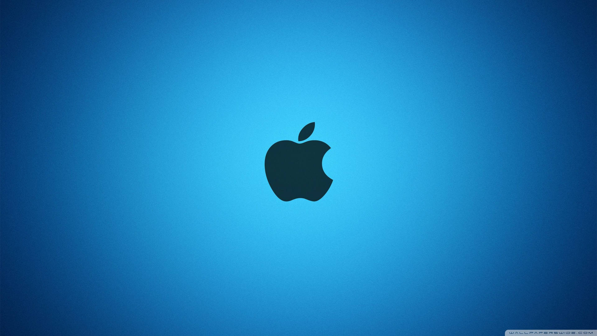 Dark Apple Logo On Bright Blue Background