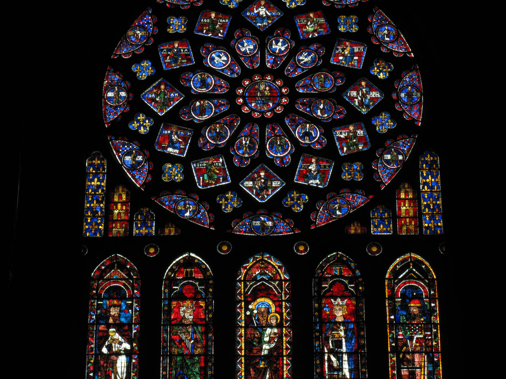 Dark Area In Chartres Cathedral Background