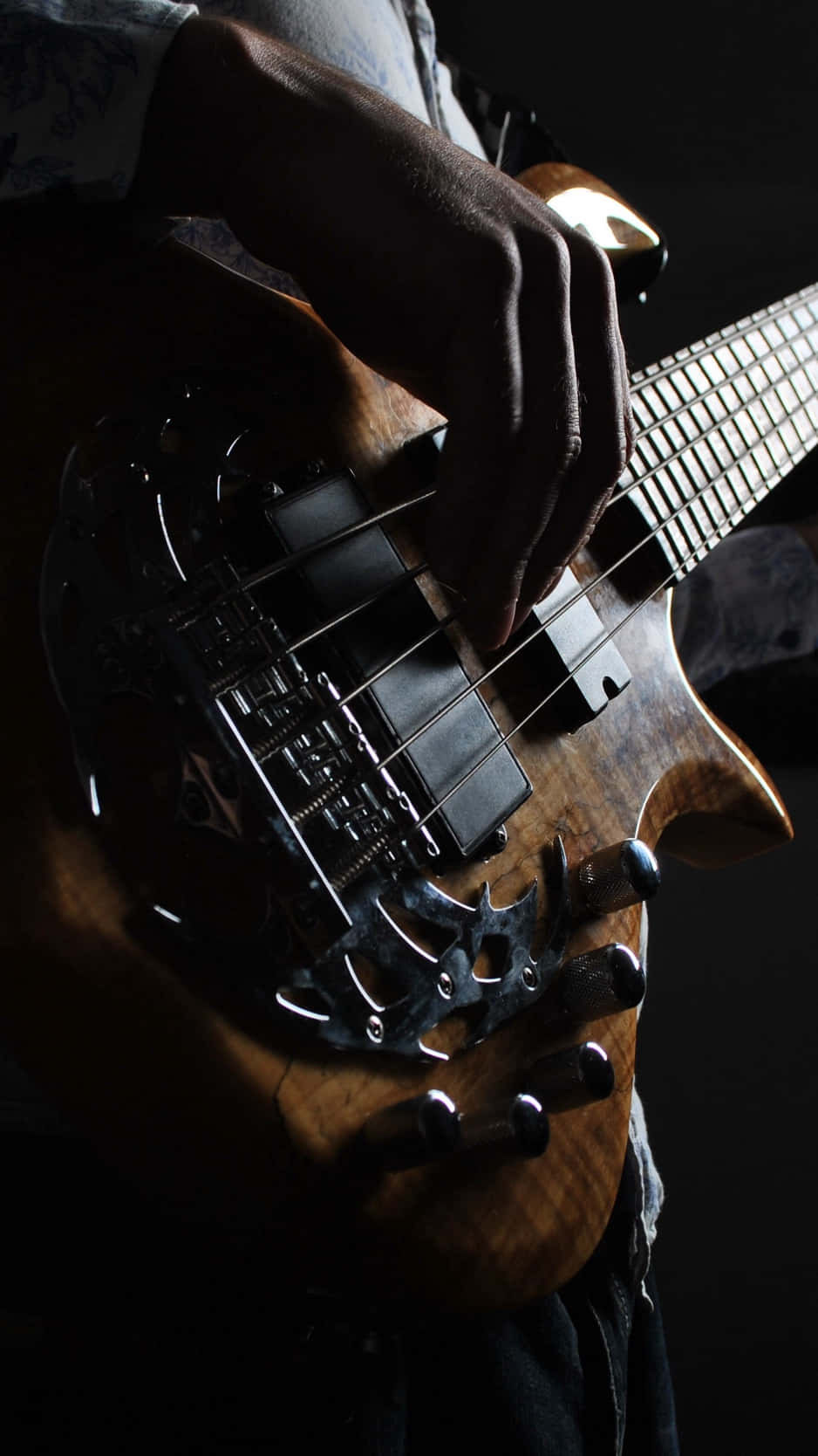 Dark Bass Guitar Play Mobile Background