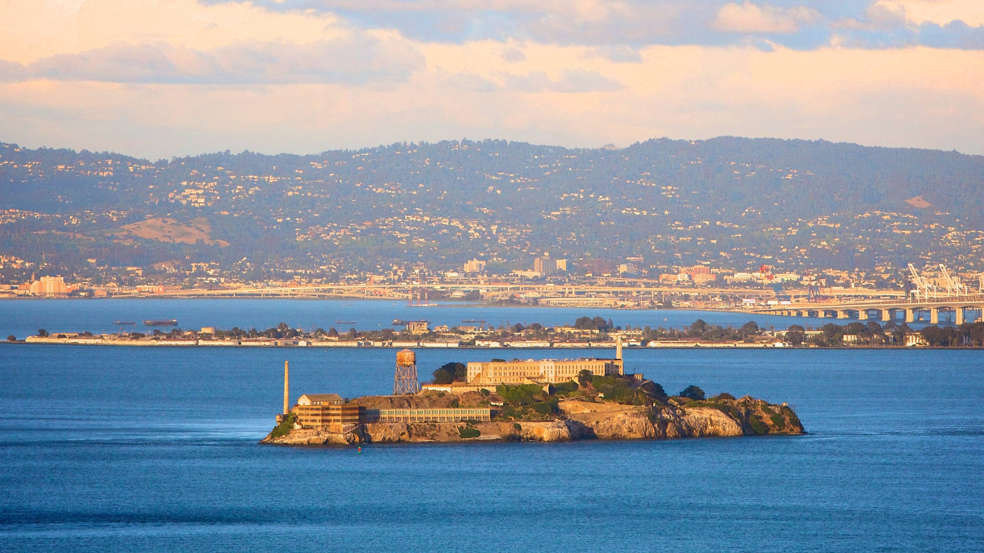 Dark Beauty Of Alcatraz Against The Sky