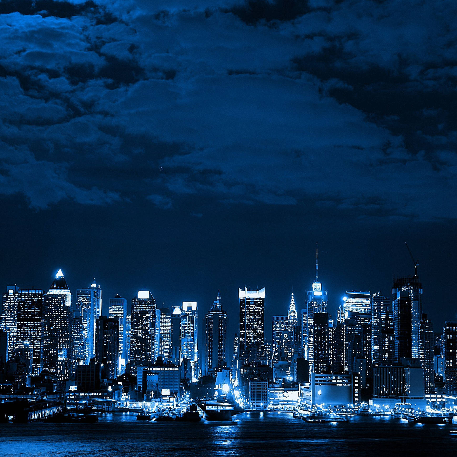 Dark Blue Aesthetic City Background