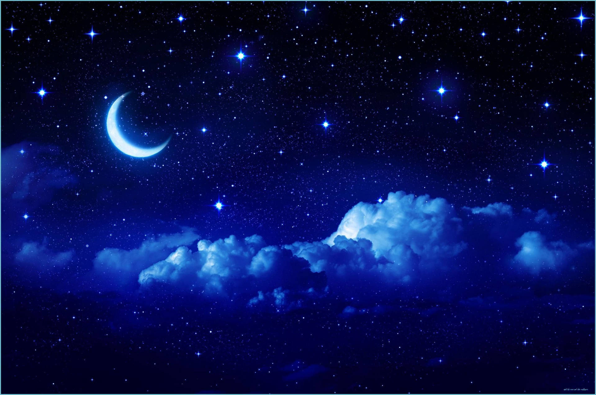Dark Blue Aesthetic Sky At Night Background