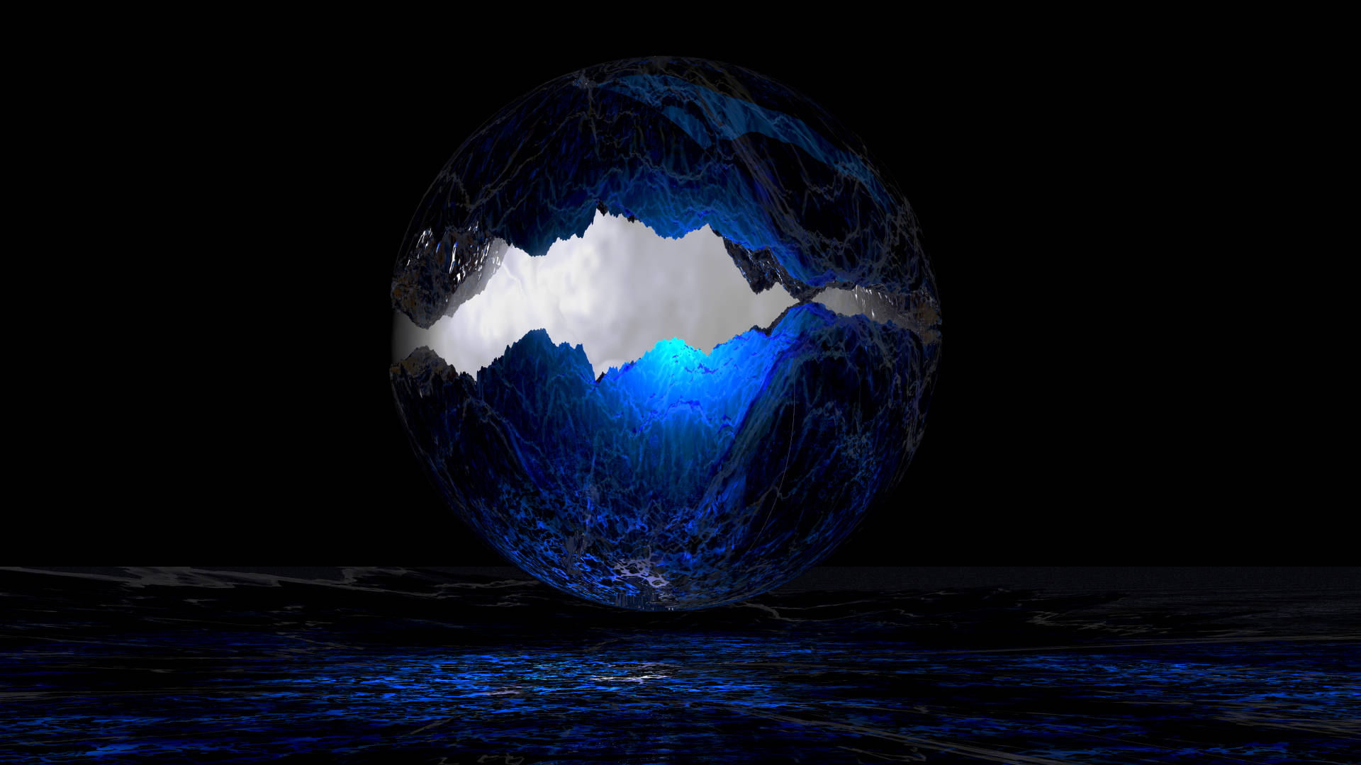 Dark Blue Aesthetic Sphere Background