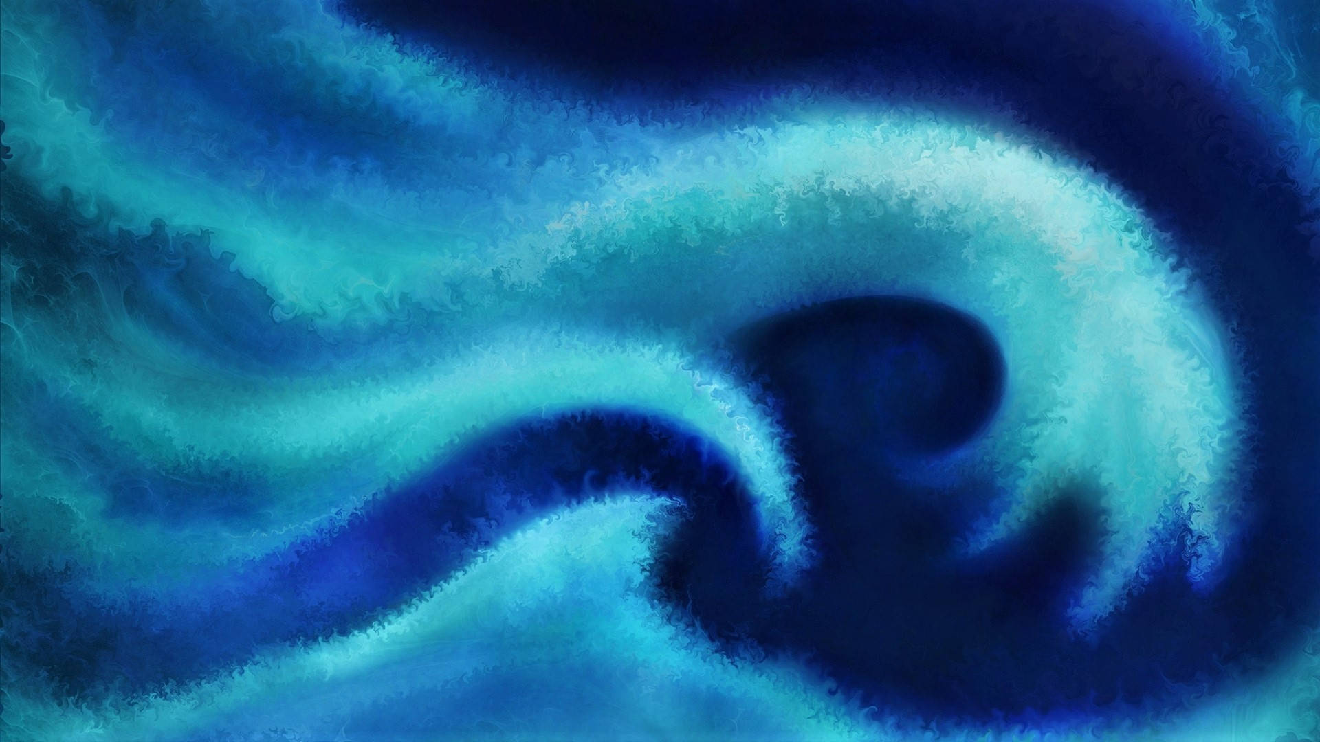 Dark Blue Aesthetic Tidal Waves Background