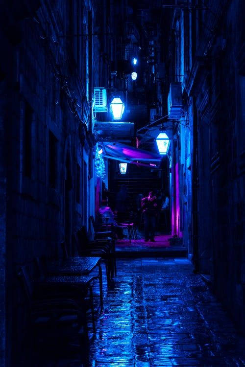 Dark Blue Aesthetic Tumblr Alley Background