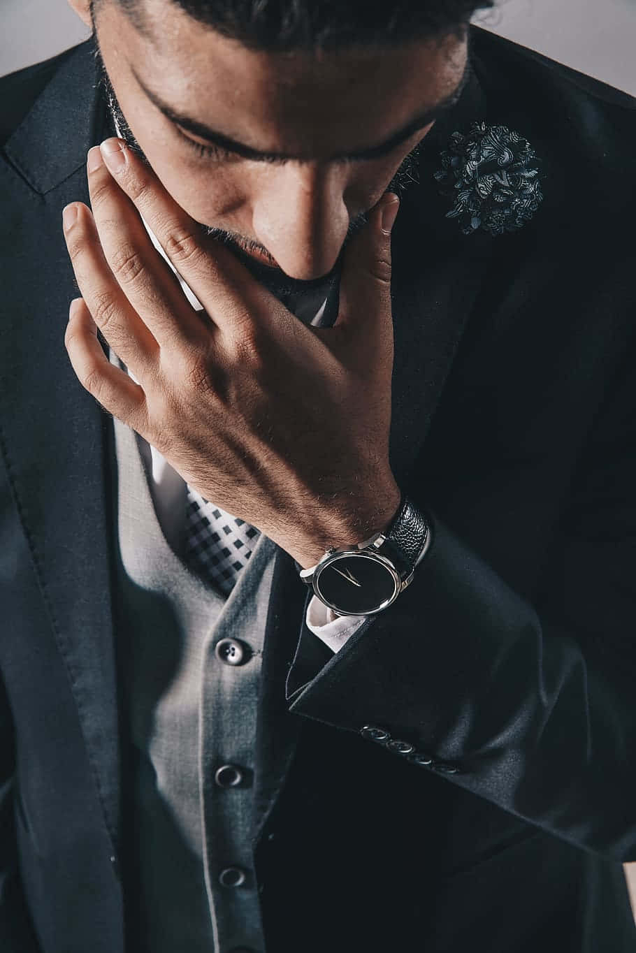 Dark Blue And Gray Men Suit Style Background