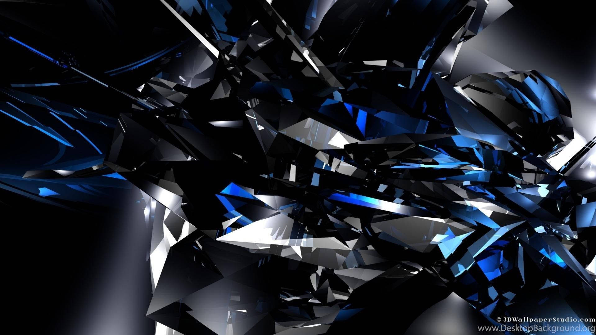 Dark Blue Crystals Background